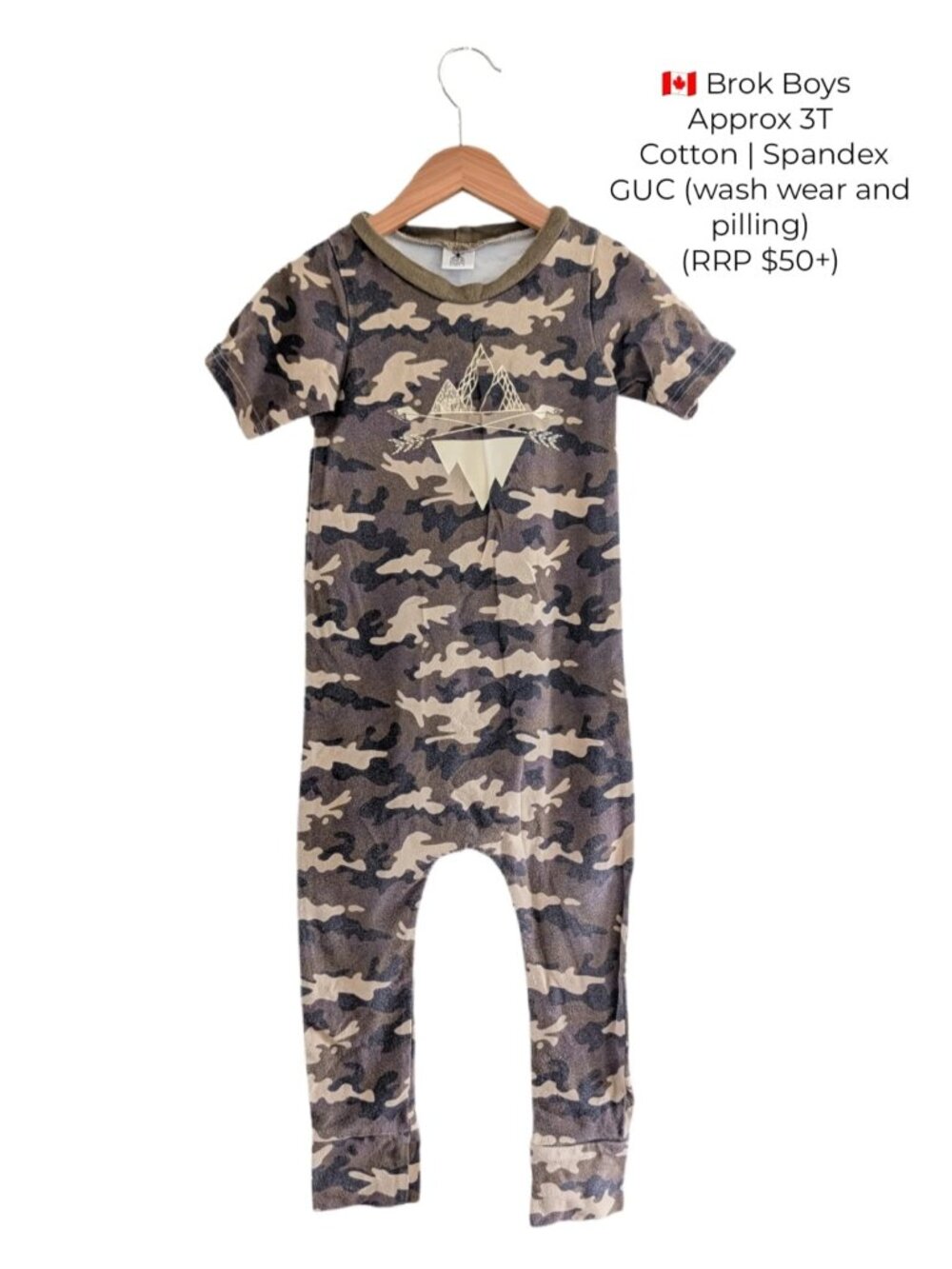 Brok Boys Camo Romper 3T Boys Clothing